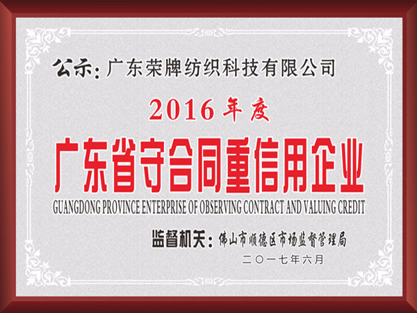 世界杯官方网站入口2017年获顺德政府颁发“广东省守合同重信用企业”